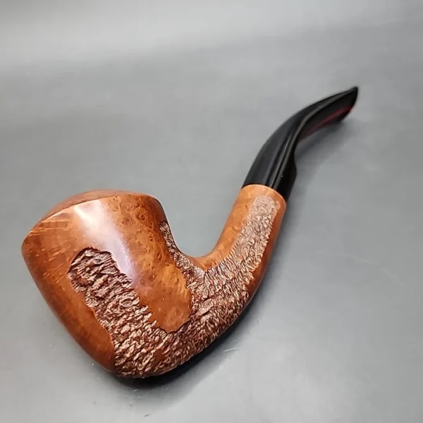 Gigi Red Line 455 Partially Rusticated Rhodesian Estate Briar Pipe, Unsmoked, 9mm - Image 9