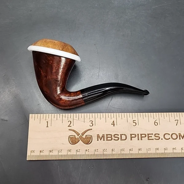 Karim Smooth Calabash Handmade Briar Pipe, New - Image 9