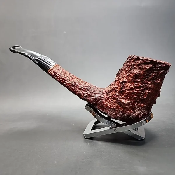 Savinelli Estella Large Rusticated Bent Brandy Estate Briar Pipe [SOLD OUT] - Image 9