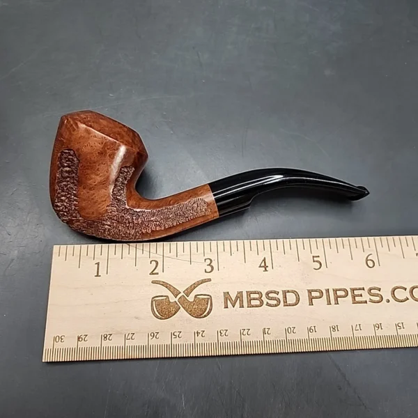 Gigi Red Line 455 Partially Rusticated Rhodesian Estate Briar Pipe, Unsmoked, 9mm - Image 10