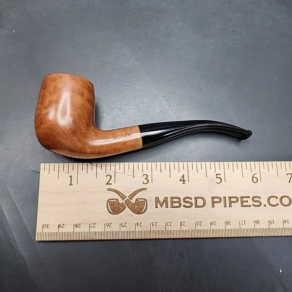 Roma Smooth Bent Billiard Estate Briar Pipe, Unsmoked - Image 10