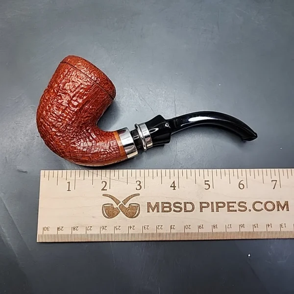 Mastro De Paja Unica Sandblasted Bent Billiard Estate Briar Pipe, Unsmoked, 9mm [SOLD OUT] - Image 10