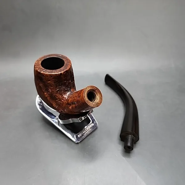 Custombilt Magnum Partially Rusticated Bent Billiard Estate Briar Pipe [SOLD OUT] - Image 11