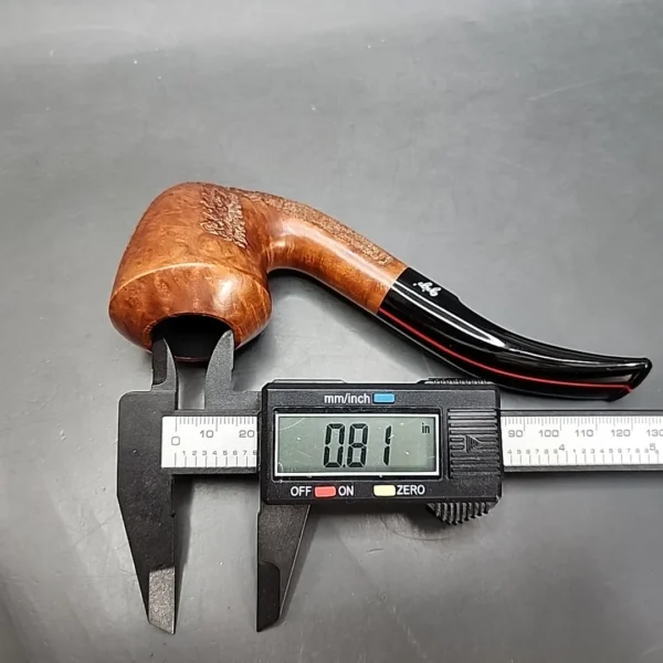 Gigi Red Line 455 Partially Rusticated Rhodesian Estate Briar Pipe, Unsmoked, 9mm - Image 11