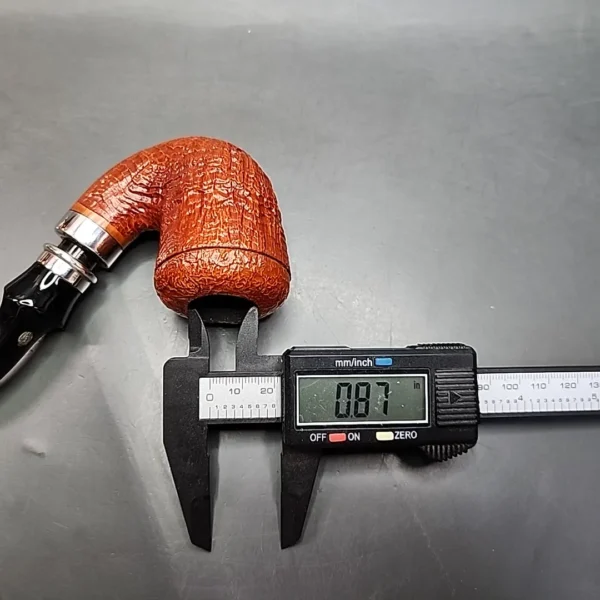 Mastro De Paja Unica Sandblasted Bent Billiard Estate Briar Pipe, Unsmoked, 9mm [SOLD OUT] - Image 11
