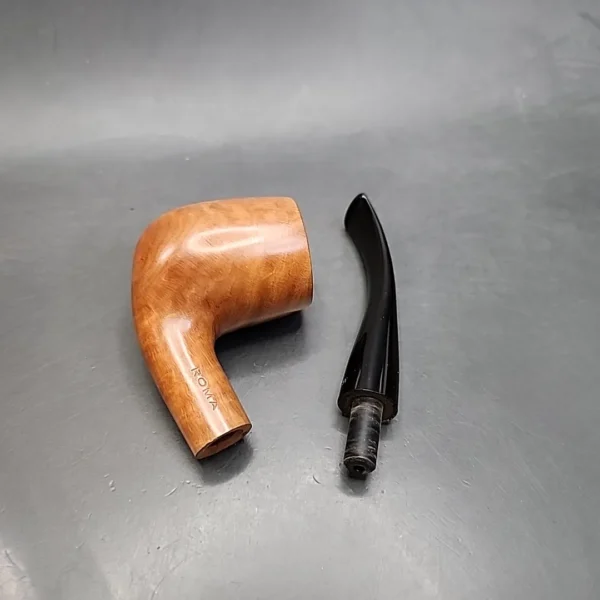 Roma Smooth Bent Billiard Estate Briar Pipe, Unsmoked - Image 12