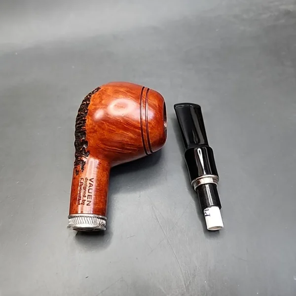 Vauen by Barontini 414 Partially Rusticated Straight Apple Estate Briar Pipe, Unsmoked 9mm [SOLD OUT] - Image 13