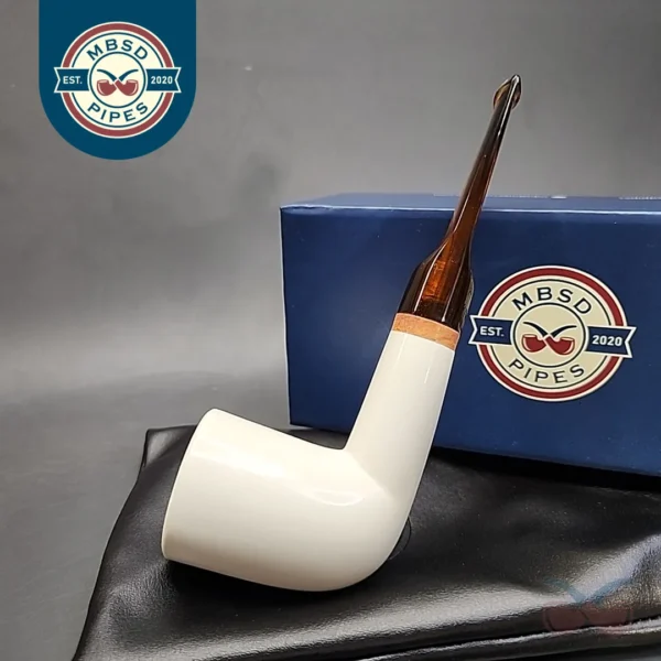 MBSD Meerschaum Deluxe Billiard Block Meerschaum Pipe, Briar-Mortise [SOLD OUT]