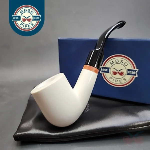 MBSD Meerschaum Deluxe Bent Pot Block Meerschaum Pipe, Briar-Mortise [SOLD OUT]