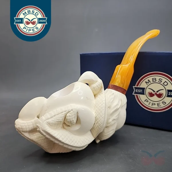 MBSD Meerschaum Deluxe Claw by Kenan Block Meerschaum Pipe, Briar-Mortis