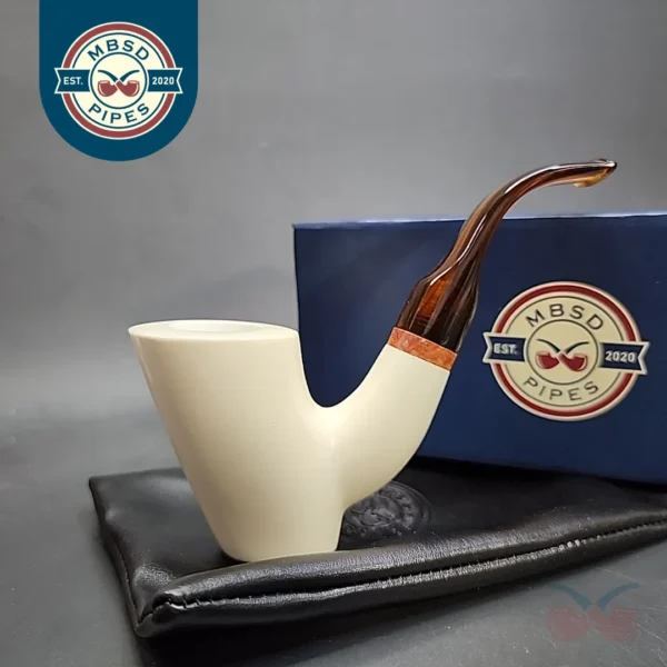 MBSD Meerschaum Deluxe Smooth Block Meerschaum Pipe, Briar-Mortise [SOLD OUT]