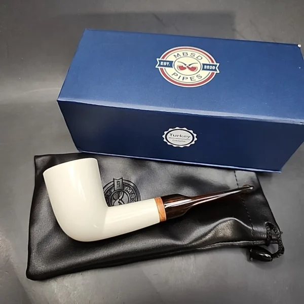 MBSD Meerschaum Deluxe Billiard Block Meerschaum Pipe, Briar-Mortise [SOLD OUT] - Image 3