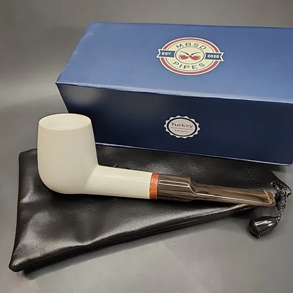 MBSD Meerschaum Deluxe Saddle Brandy Block Meerschaum Pipe Briar-Mortise [SOLD OUT] - Image 3