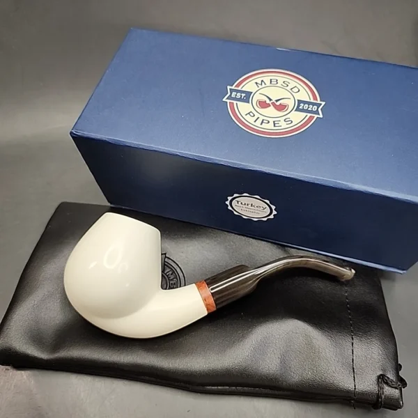MBSD Meerschaum Bent Egg Block Meerschaum Pipe Briar-Mortise [SOLD OUT] - Image 3