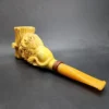 MBSD Deluxe by Kenan Magnum Lion Block Meerschaum Pipe, Briar-Mortise, New - Image 4