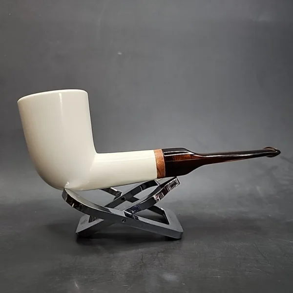 MBSD Meerschaum Deluxe Billiard Block Meerschaum Pipe, Briar-Mortise [SOLD OUT] - Image 4