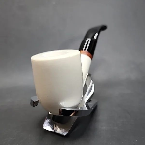MBSD Meerschaum Deluxe Bent Pot Block Meerschaum Pipe, Briar-Mortise [SOLD OUT] - Image 5
