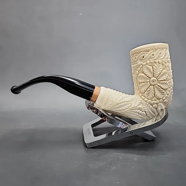MBSD Meerschaum Deluxe Floral Stack Billiard Block Meerschaum Pipe Briar-Mortise [SOLD OUT] - Image 8