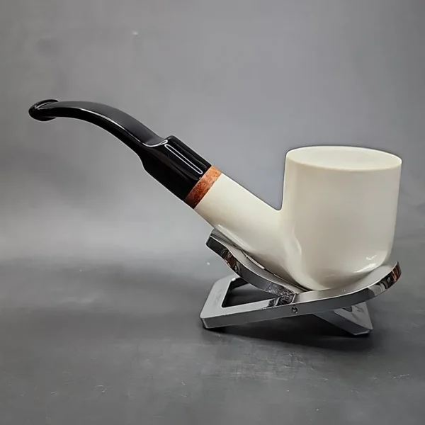 MBSD Meerschaum Deluxe Bent Pot Block Meerschaum Pipe, Briar-Mortise [SOLD OUT] - Image 8