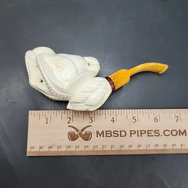 MBSD Meerschaum Deluxe Claw by Kenan Block Meerschaum Pipe, Briar-Mortis - Image 9