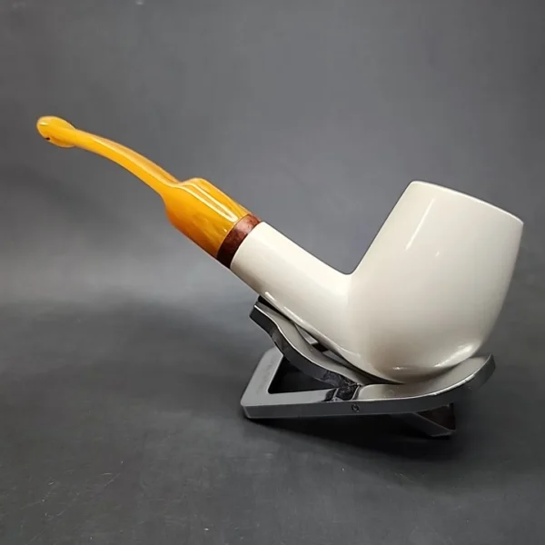 MBSD Meerschaum Deluxe Bent Brandy Block Meerschaum Pipe Briar-Mortise [SOLD OUT] - Image 8