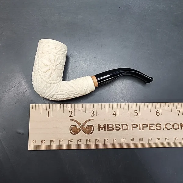 MBSD Meerschaum Deluxe Floral Stack Billiard Block Meerschaum Pipe Briar-Mortise [SOLD OUT] - Image 10