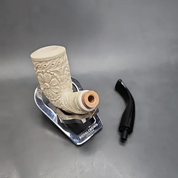 MBSD Meerschaum Deluxe Floral Stack Billiard Block Meerschaum Pipe Briar-Mortise [SOLD OUT] - Image 12