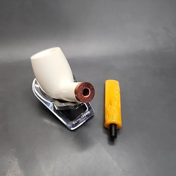 MBSD Meerschaum Deluxe Bent Brandy Block Meerschaum Pipe Briar-Mortise [SOLD OUT] - Image 12
