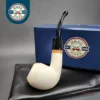 MBSD Meerschaum Deluxe Bent Rhodesian Block Meerschaum Pipe, Briar-Mortise [SOLD OUT]