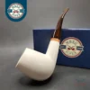 MBSD Meerschaum Deluxe Bent Brandy Block Meerschaum Pipe, Briar-Mortise