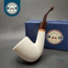 MBSD Meerschaum Deluxe Bent Dublin Block Meerschaum Pipe, Briar-Mortise