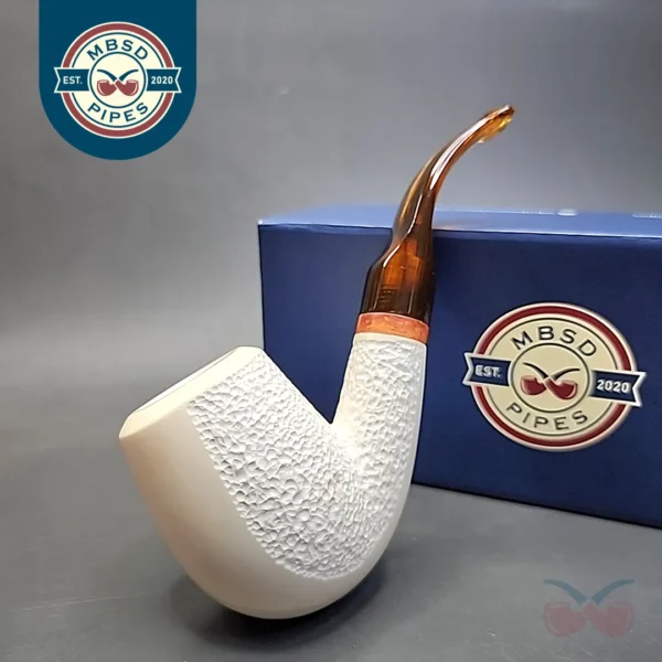 MBSD Meerschaum Deluxe Bent Brandy Block Meerschaum Pipe, Briar-Mortise [SOLD OUT]