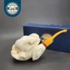 MBSD Meerschaum Deluxe Dragon's Claw by Kenan Block Meerschaum Pipe, Briar-Mortise