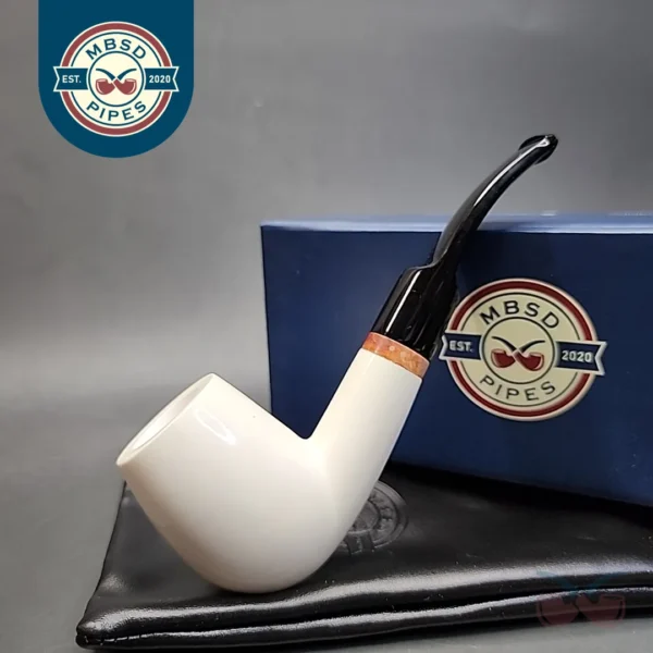 MBSD Meerschaum Deluxe Bent Egg Block Meerschaum Pipe, Briar-Mortise [SOLD OUT]