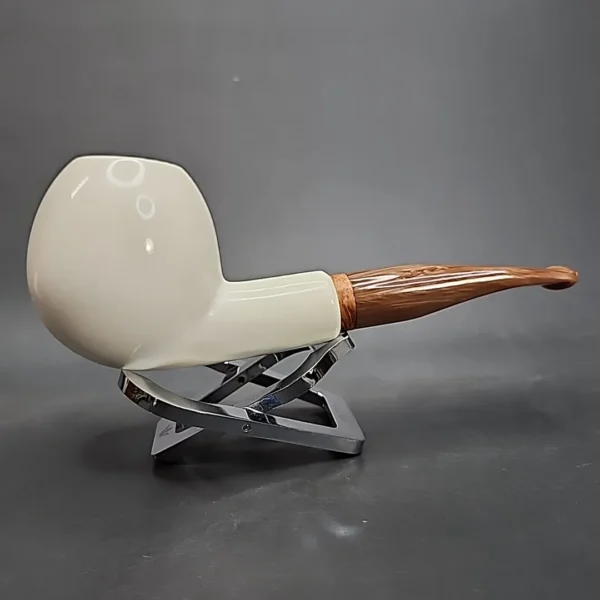 MBSD Meerschaum Deluxe Bent Apple Block Meerschaum Pipe, Briar-Mortise, 9mm [SOLD OUT] - Image 3