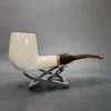 MBSD Meerschaum Deluxe Bent Brandy Block Meerschaum Pipe, Briar-Mortise - Image 3