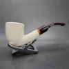MBSD Meerschaum Deluxe Bent Dublin Block Meerschaum Pipe, Briar-Mortise - Image 3