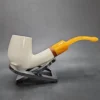 MBSD Meerschaum Deluxe Bent Egg Block Meerschaum Pipe, Briar-Mortise - Image 3