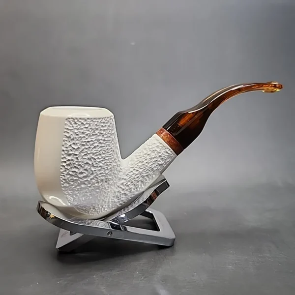 MBSD Meerschaum Deluxe Bent Brandy Block Meerschaum Pipe, Briar-Mortise [SOLD OUT] - Image 3