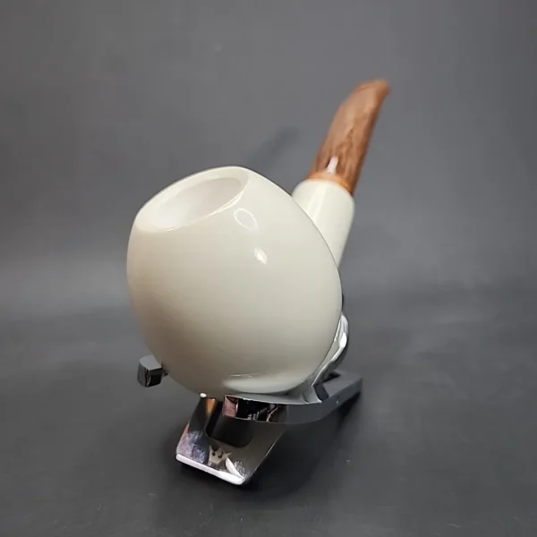 MBSD Meerschaum Deluxe Bent Apple Block Meerschaum Pipe, Briar-Mortise, 9mm [SOLD OUT] - Image 4