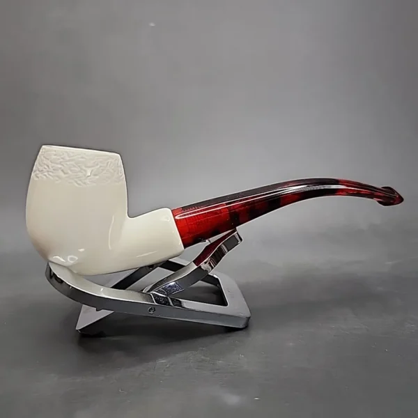 MBSD Classic Bent Apple Block Meerschaum Pipe, Fitted Case - Image 4