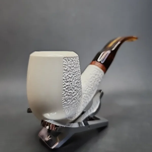 MBSD Meerschaum Deluxe Bent Brandy Block Meerschaum Pipe, Briar-Mortise [SOLD OUT] - Image 4