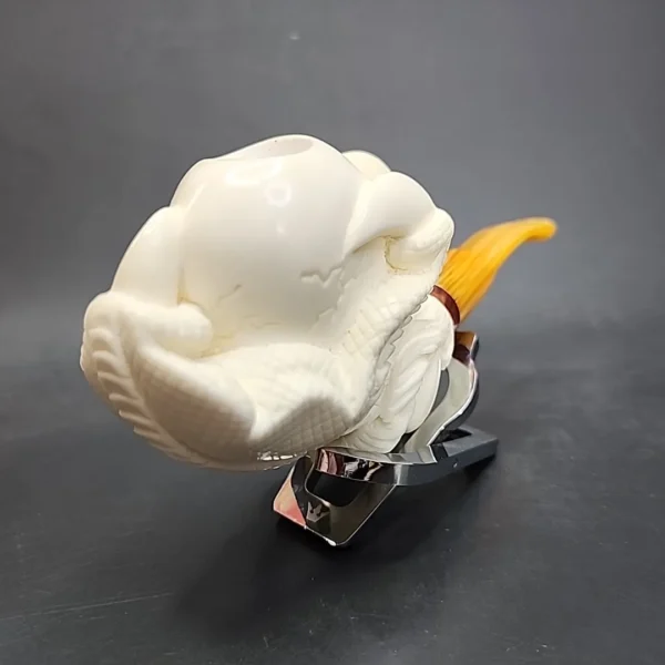 MBSD Meerschaum Deluxe Dragon's Claw by Kenan Block Meerschaum Pipe, Briar-Mortise - Image 4