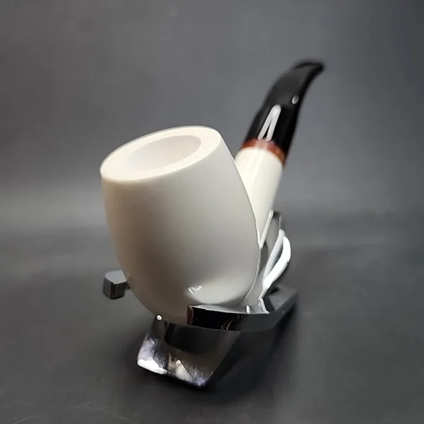 MBSD Meerschaum Deluxe Bent Egg Block Meerschaum Pipe, Briar-Mortise [SOLD OUT] - Image 4
