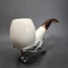 MBSD Meerschaum Deluxe Bent Egg Block Meerschaum Pipe, Briar-Mortise [SOLD] - Image 5