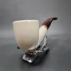 MBSD Meerschaum Deluxe Bent Dublin Block Meerschaum Pipe, Briar-Mortise - Image 5