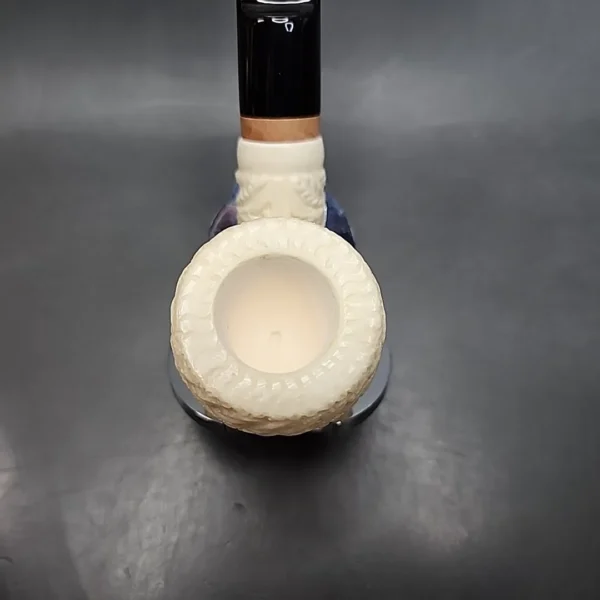 MBSD Meerschaum Deluxe Floral Vase Block Meerschaum Pipe Briar-Mortise - Image 6