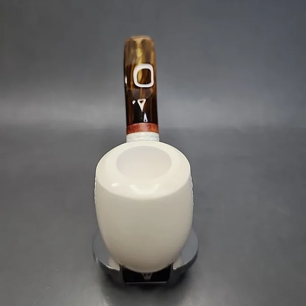 MBSD Meerschaum Deluxe Bent Brandy Block Meerschaum Pipe, Briar-Mortise [SOLD OUT] - Image 6