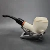 MBSD Meerschaum Deluxe Bent Rhodesian Block Meerschaum Pipe, Briar-Mortise [SOLD OUT] - Image 7