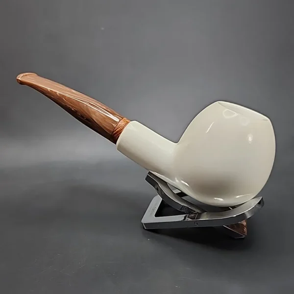 MBSD Meerschaum Deluxe Bent Apple Block Meerschaum Pipe, Briar-Mortise, 9mm [SOLD OUT] - Image 7